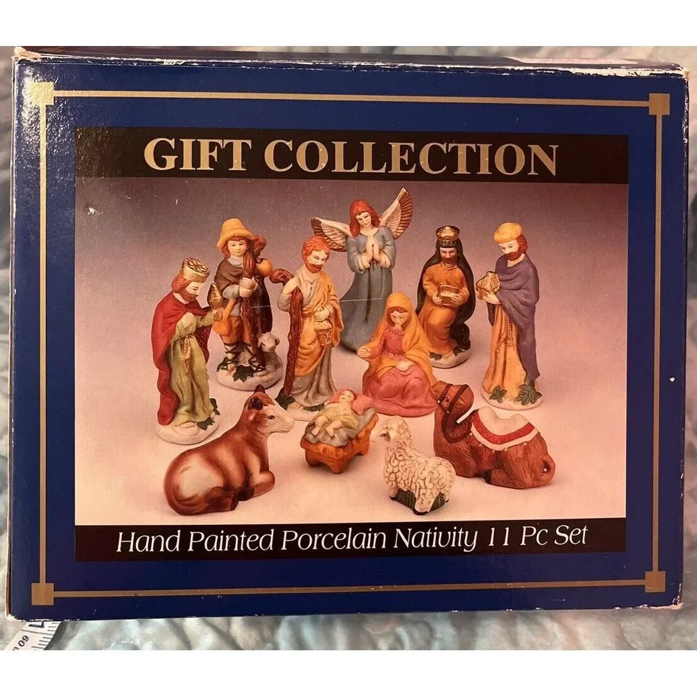 Vintage Replacement Ceramic Nativity Scene Set Sheep Figurine‎ Hand painted